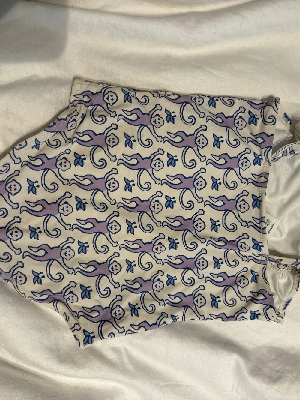 Roller Rabbit Purple Monkey Print One-Piece Swimsuit